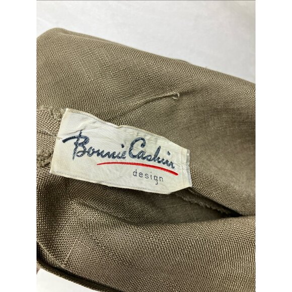 C 1970s Bonnie Cashin Linen Coat Duster Mon Symbol Mandarin Collar - Picture 7 of 7